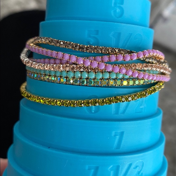 Colorful Stackable Rhinestone Set - Picture 2 of 2